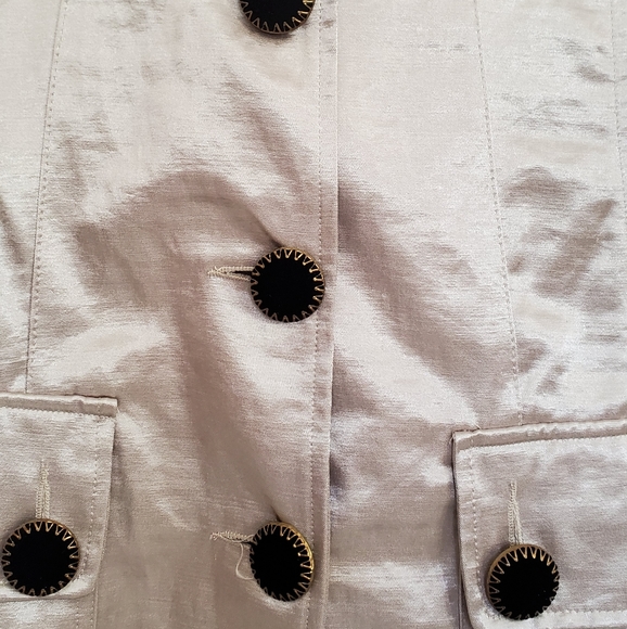Metallic 3/4 sleeve trench velvet buttons - Picture 11 of 12
